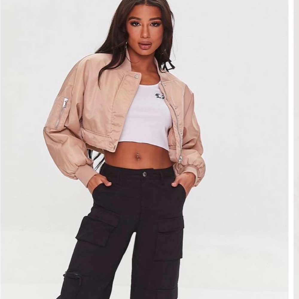 CROPPED NYLON FEEL JACKET….. - Picture 1 of 5